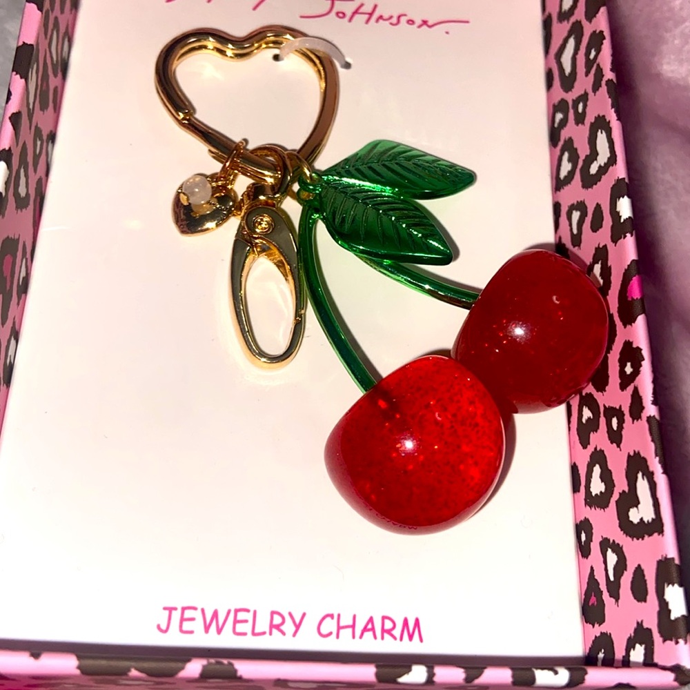 NWT Betsey Johnson Cherry Purse Charm - Picture 3 of 5